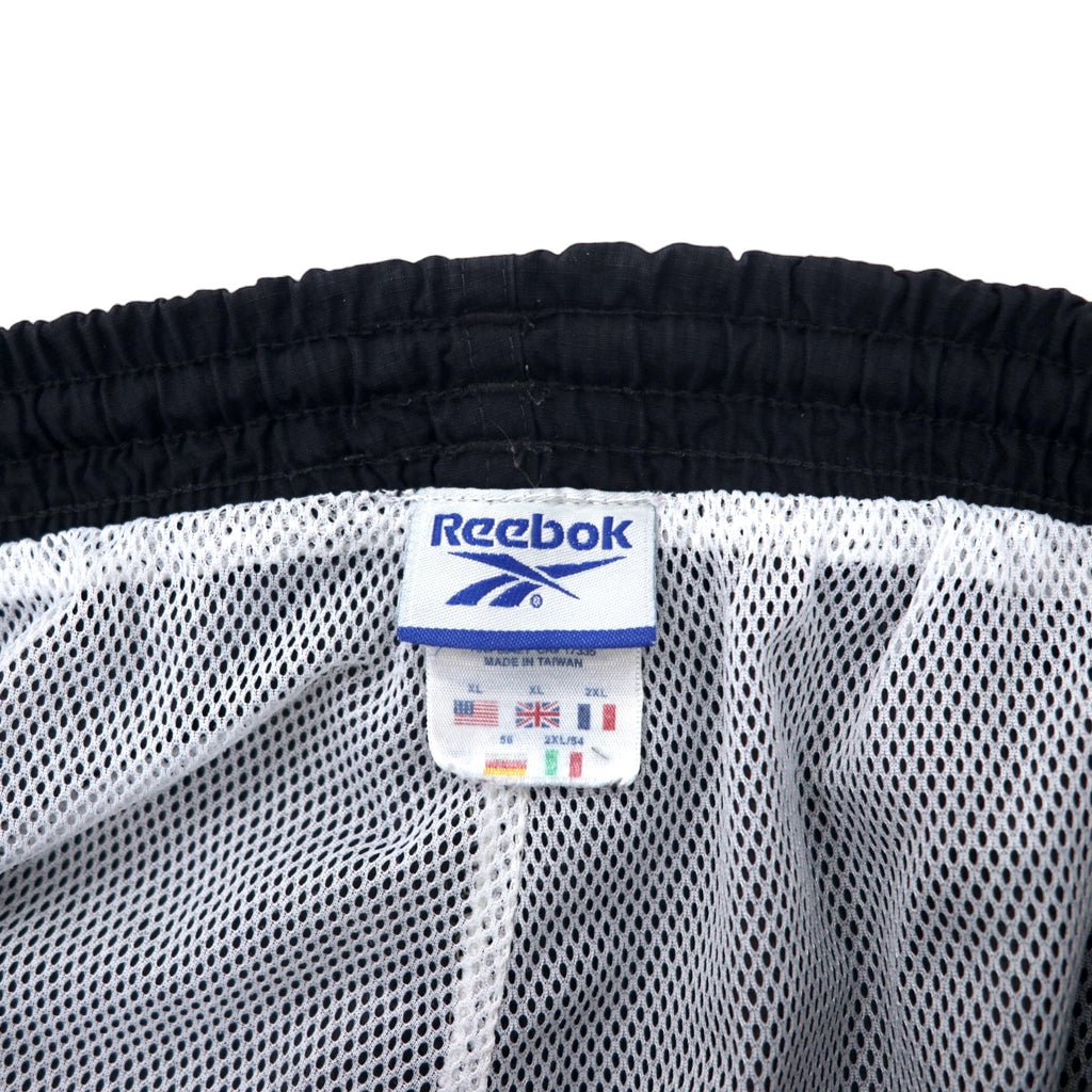 Reebok 90s Track Pants Jersey XL Black Polyester Sideline Vector Logo