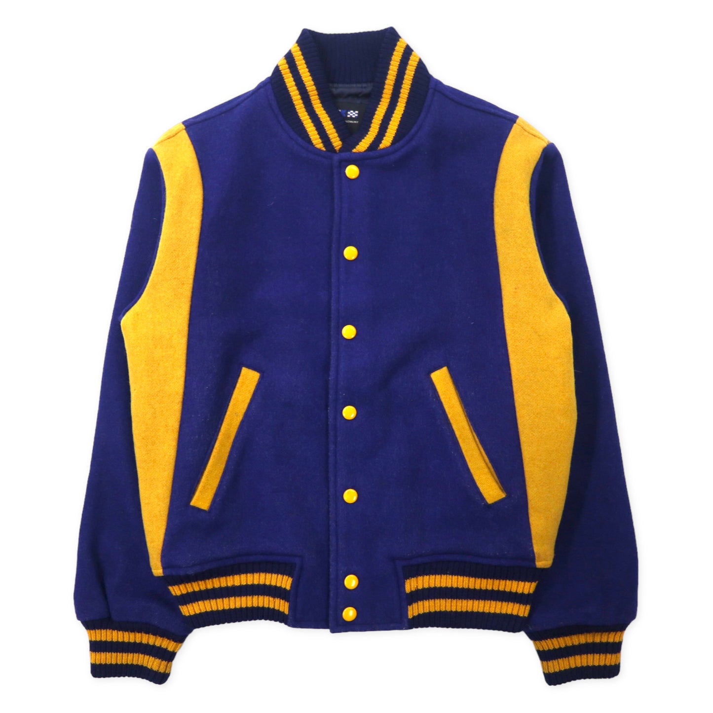 VAN -JAC -70's Varsity Jacket M Blue Yellow Wool Librine – 日本然