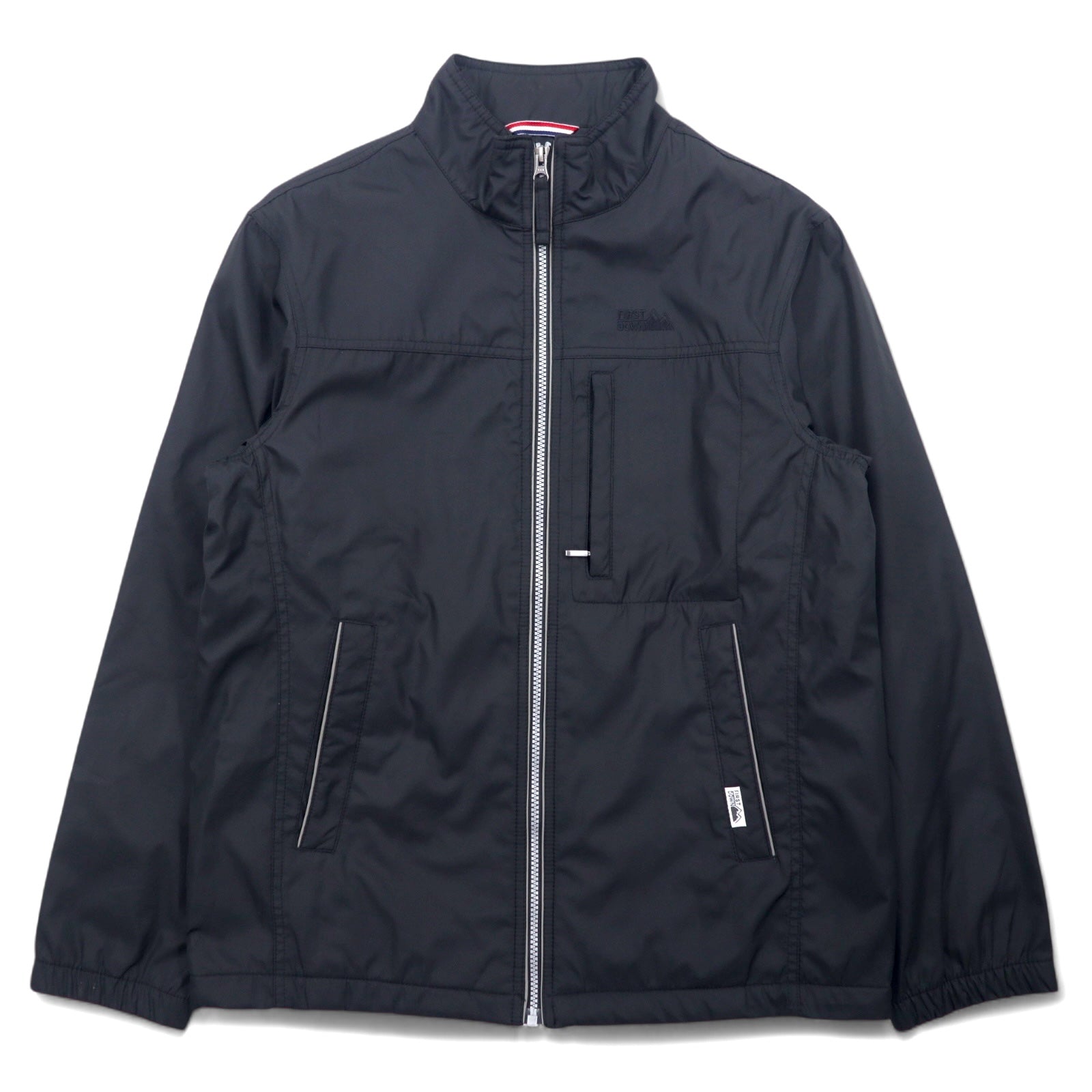 日本然リトテ-古着オンライン-FIRST DOWN ナイロンジャケット M ブラック ポリエステル フリースライナー ドローコード-FIRST DOWN Windbreaker M Black Polyester Fleece Liner Drawcord