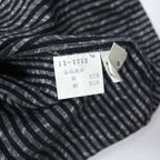 BLACK PIA 90年代 リネン ストライプ シャツ L グレー ブラック フラップポケット 日本製