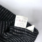 BLACK PIA 90年代 リネン ストライプ シャツ L グレー ブラック フラップポケット 日本製
