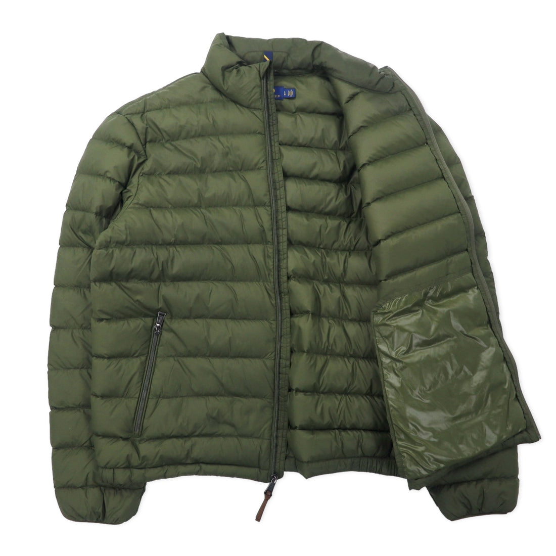 POLO RALPH LAUREN Down Jacket L Khaki Nylon White Duck Feather Small Pony Embroidery