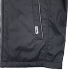 FIRST DOWN ナイロンジャケット M ブラック ポリエステル フリースライナー ドローコード