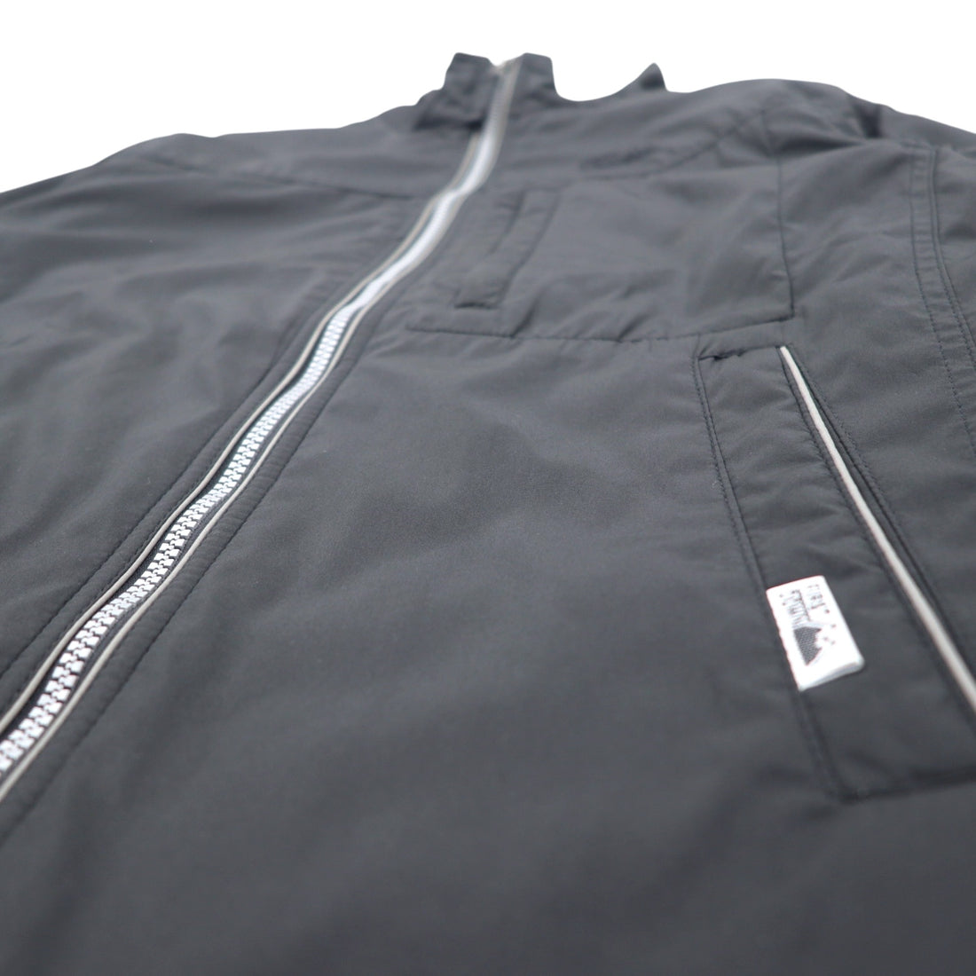 FIRST DOWN nylon jacket, size M, black, polyester, fleece liner, drawcord