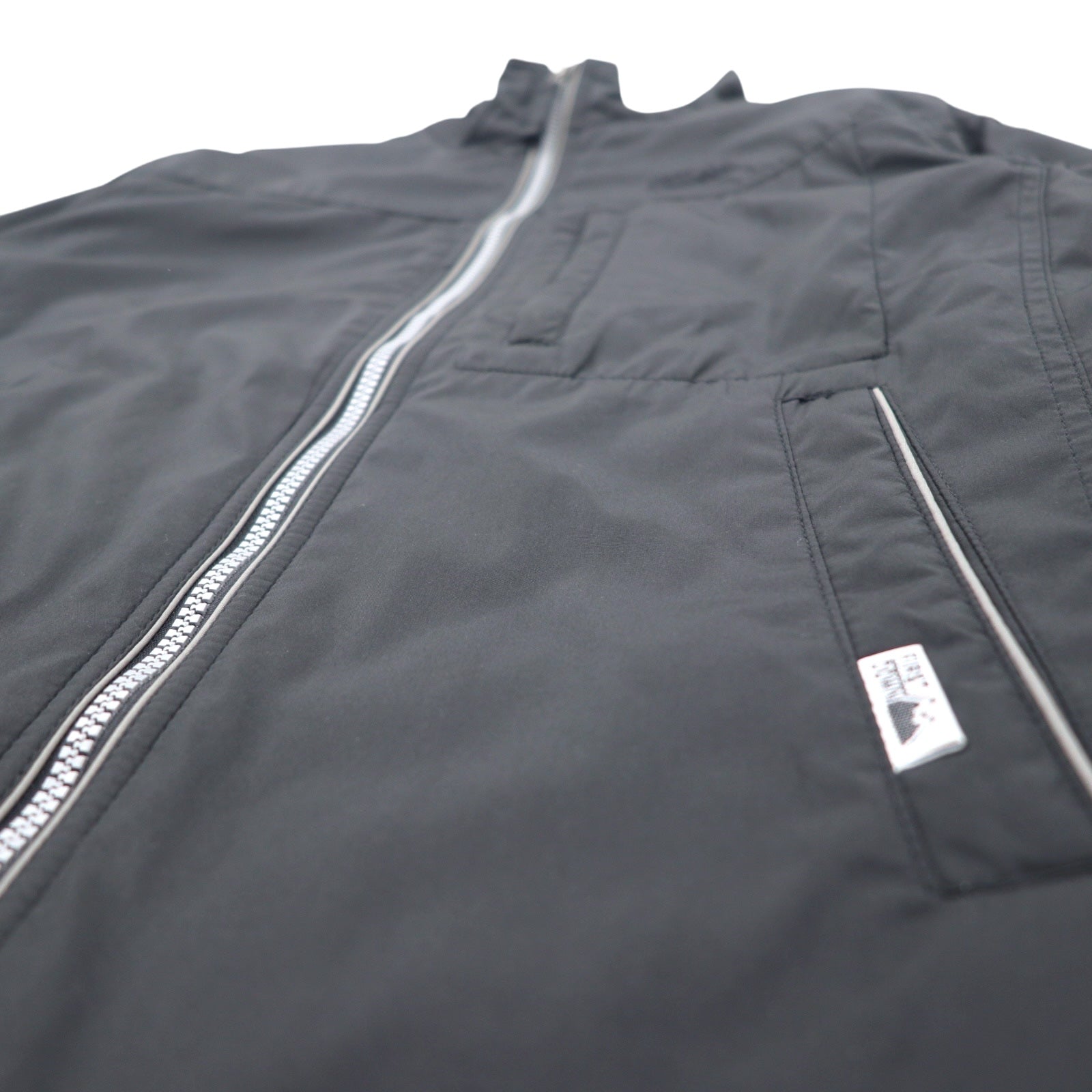 FIRST DOWN ナイロンジャケット M ブラック ポリエステル フリースライナー ドローコード