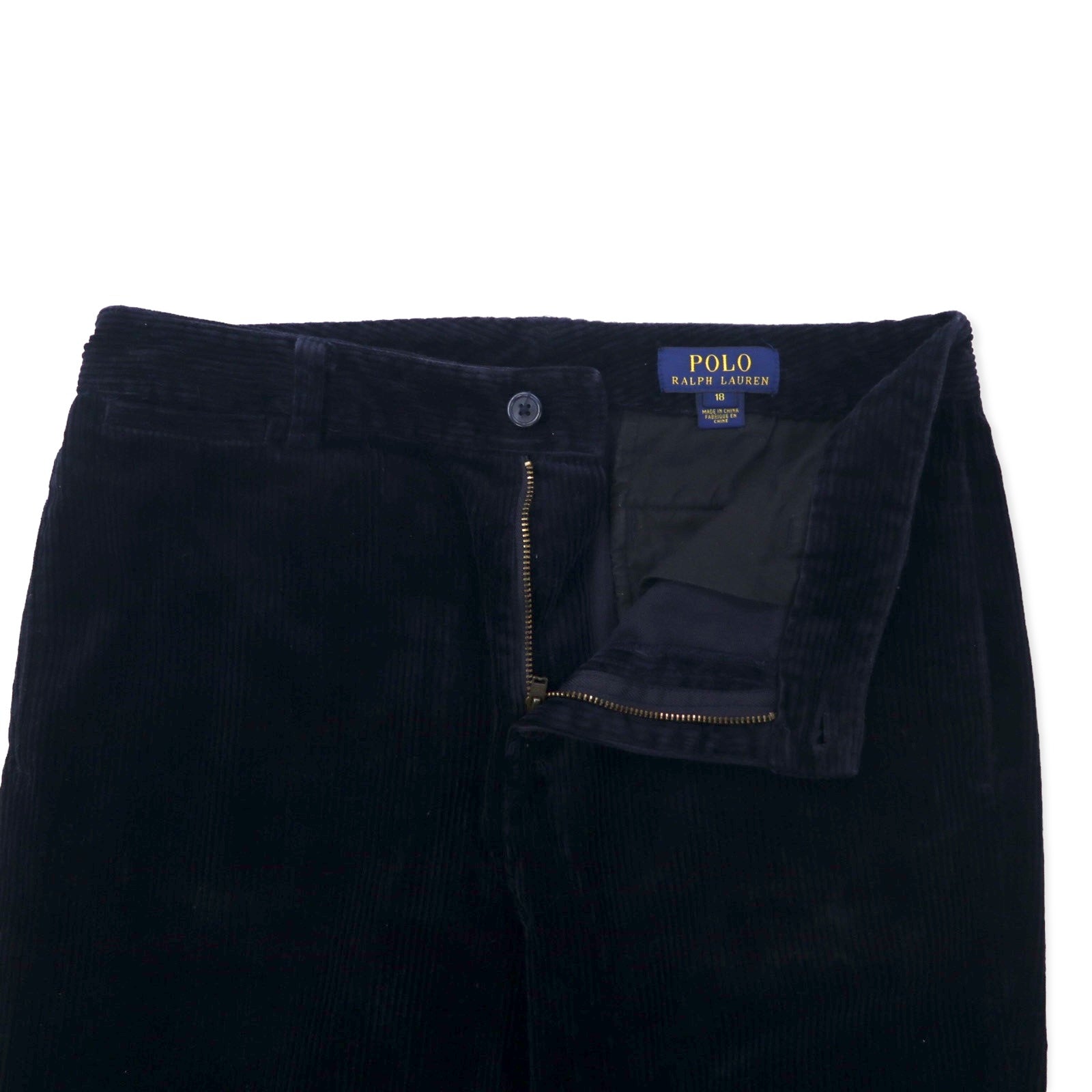 POLO RALPH LAUREN Corduroy Straight Pants Size 18 Navy Cotton