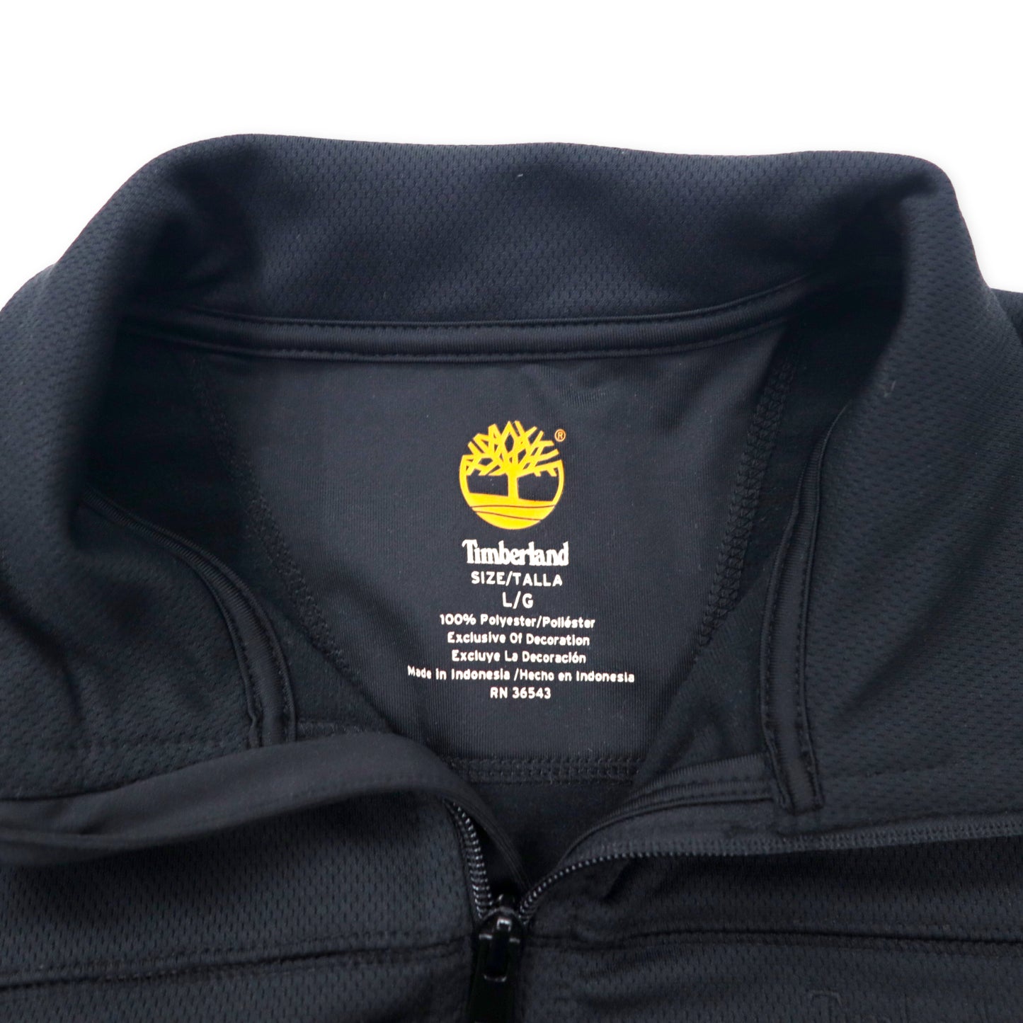 Timberland ハーフジップ ソフトシェルジャケット L ブラック ポリエステル フリースライナー ワンポイントロゴ刺繍