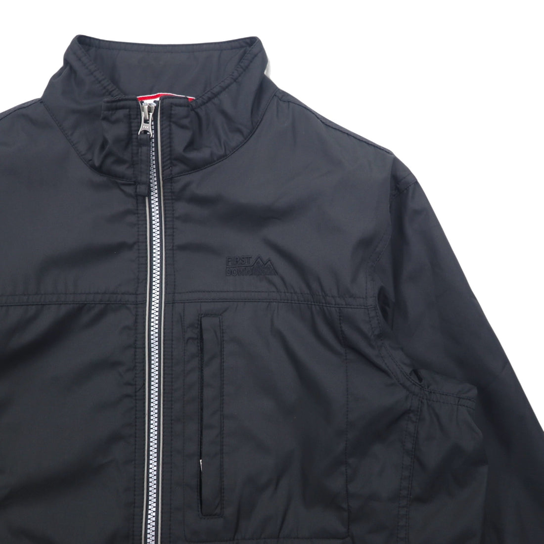 FIRST DOWN nylon jacket, size M, black, polyester, fleece liner, drawcord
