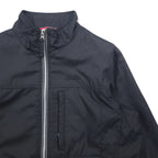 FIRST DOWN ナイロンジャケット M ブラック ポリエステル フリースライナー ドローコード