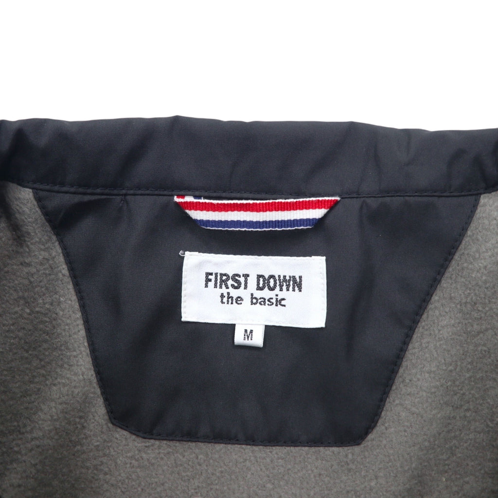 FIRST DOWN ナイロンジャケット M ブラック ポリエステル フリースライナー ドローコード
