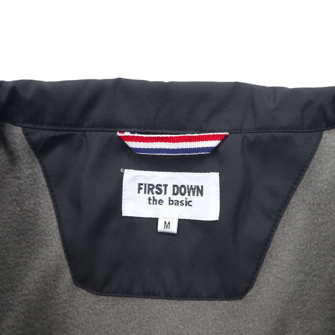 FIRST DOWN nylon jacket, size M, black, polyester, fleece liner, drawcord