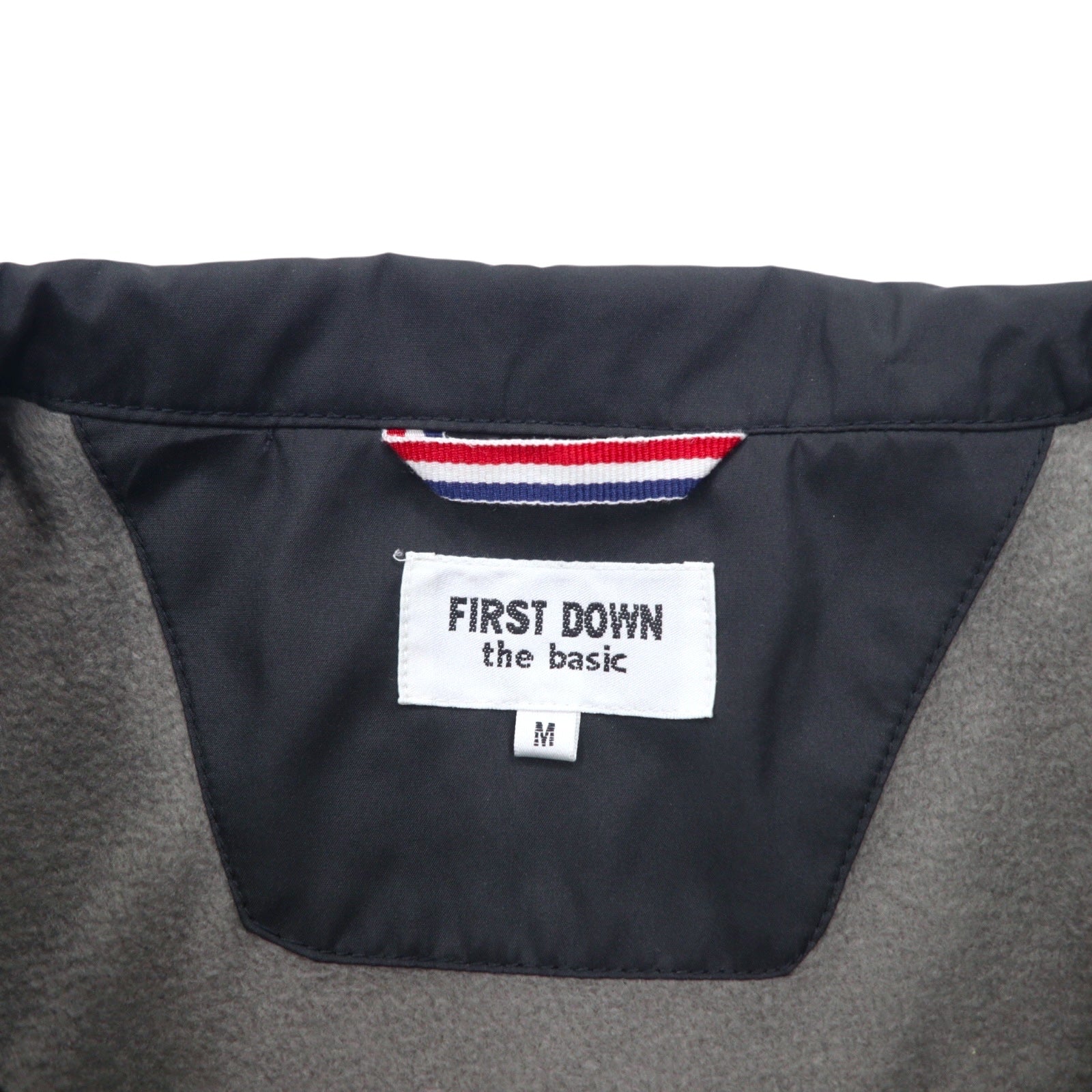 FIRST DOWN ナイロンジャケット M ブラック ポリエステル フリースライナー ドローコード