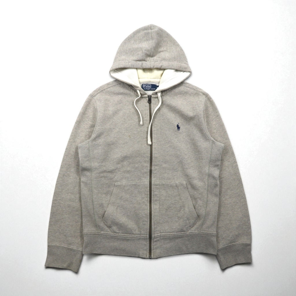 Ralph Lauren 90s Reverse Weave Heavyweight Zip Hoodie, Size M, Gray, Small Pony Embroidery
