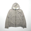 Ralph Lauren 90s Reverse Weave Heavyweight Zip Hoodie, Size M, Gray, Small Pony Embroidery