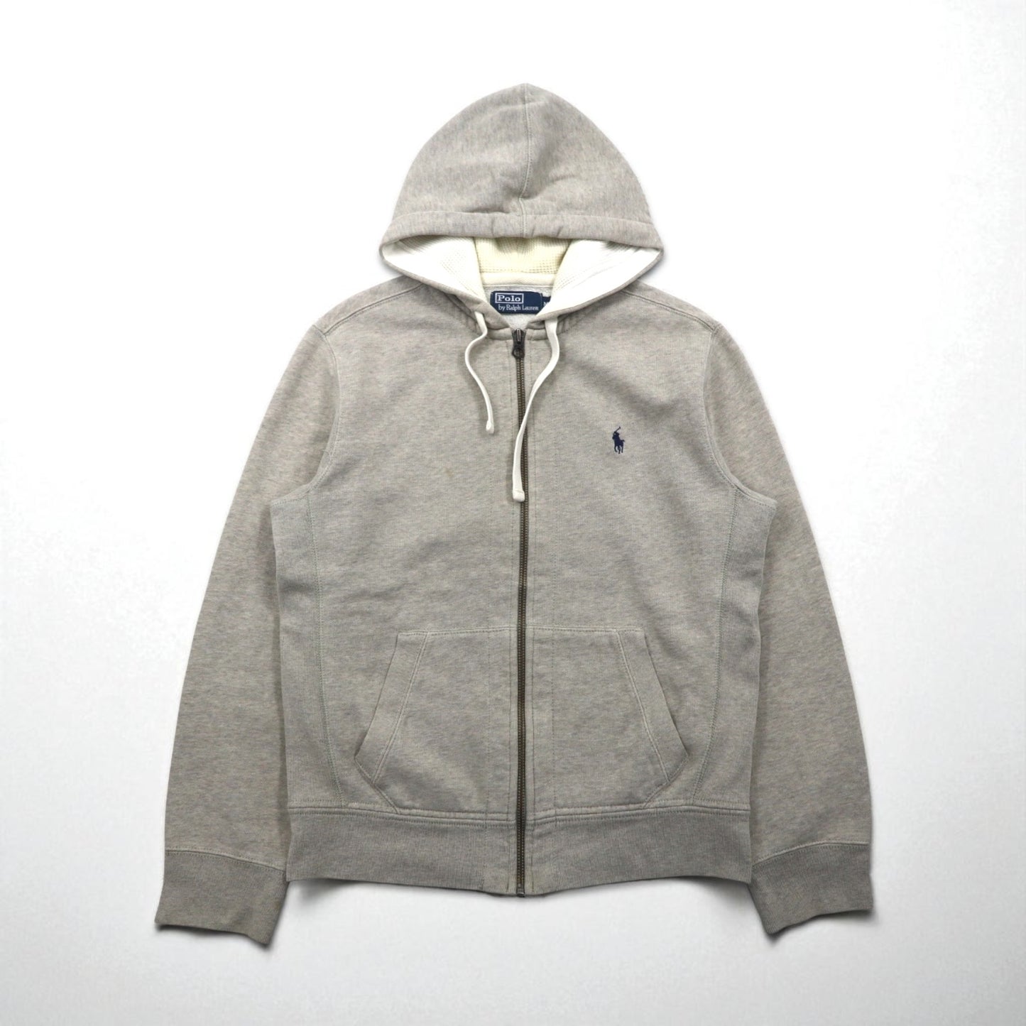 Ralph Lauren 90年代 リバースウィーブ ヘビーウェイト ジップパーカー M グレー スモールポニー刺繡