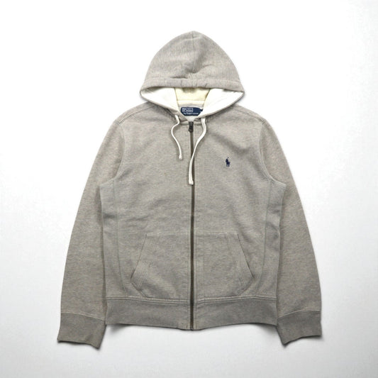 Ralph Lauren 90年代 リバースウィーブ ヘビーウェイト ジップパーカー M グレー スモールポニー刺繡