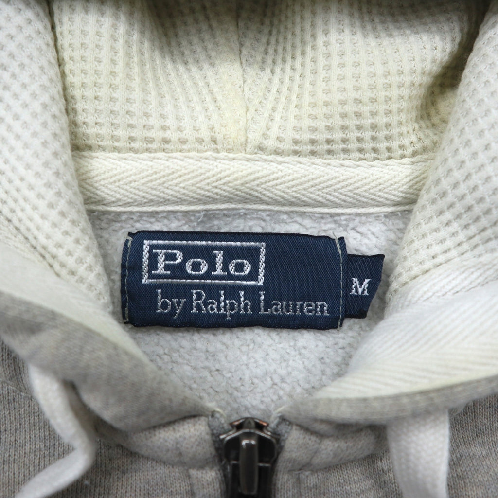 Ralph Lauren 90s Reverse Weave Heavyweight Zip Hoodie, Size M, Gray, Small Pony Embroidery