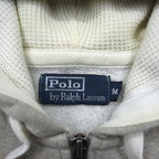 Ralph Lauren 90s Reverse Weave Heavyweight Zip Hoodie, Size M, Gray, Small Pony Embroidery