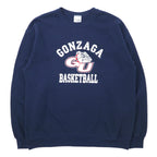日本然リトテ-古着オンライン-The Cotton Exchange USA製 90年代 カレッジ プリント スウェット XL ネイビー コットン GONZA BASKETBALL アーチロゴ-The Cotton Exchange USA Made 90's College Print Sweatshirt XL Navy Cotton GONZA BASKETBALL Arch Logo
