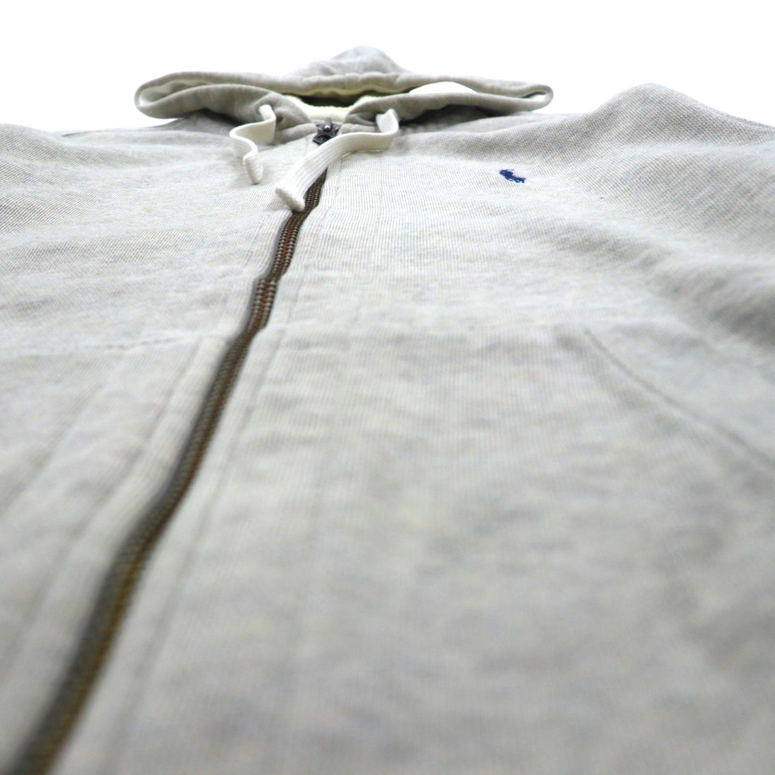 Ralph Lauren 90s Reverse Weave Heavyweight Zip Hoodie, Size M, Gray, Small Pony Embroidery