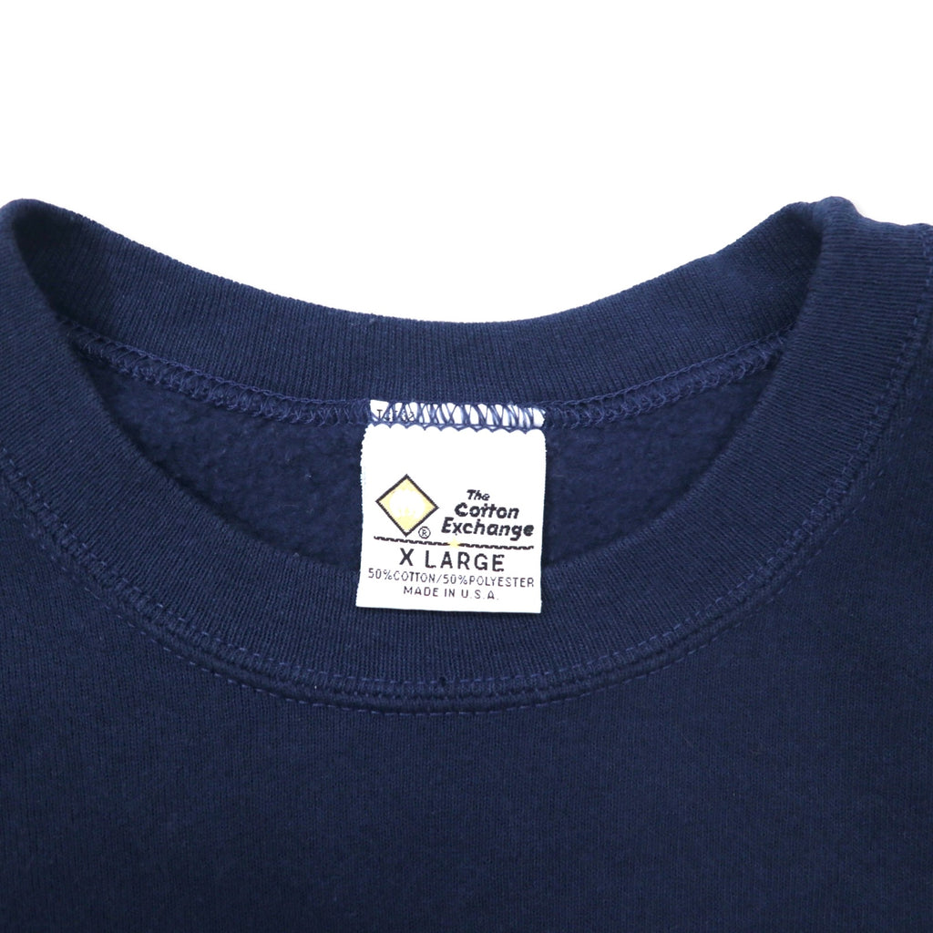 The Cotton Exchange USA Made 90s College Print Sweatshirt XL Navy Cotton GONZA BASKETBALL Arch Logo