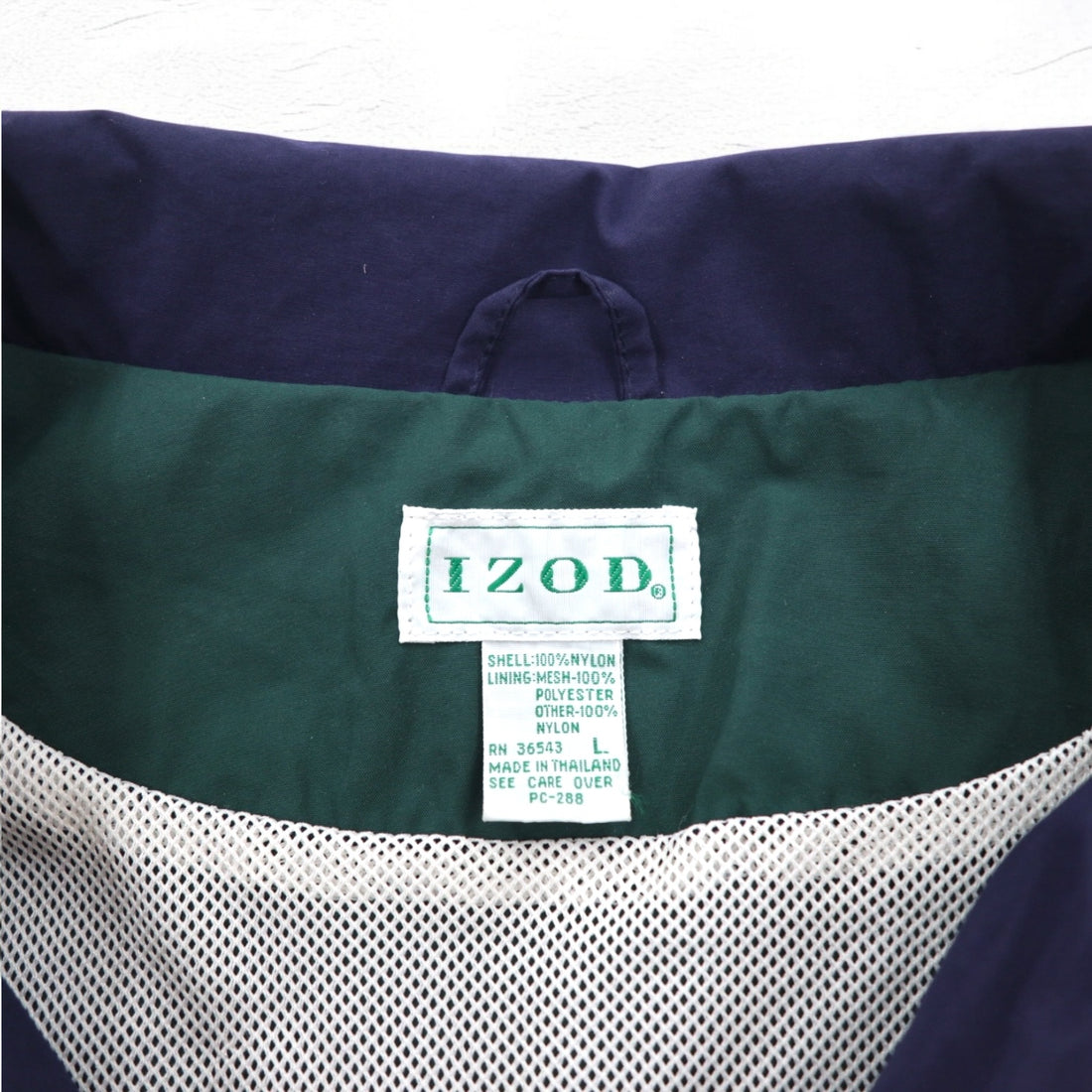 Vintage 90s Windbreaker IZOD 90s Color Block Nylon Jacket Jersey L Mesh Liner