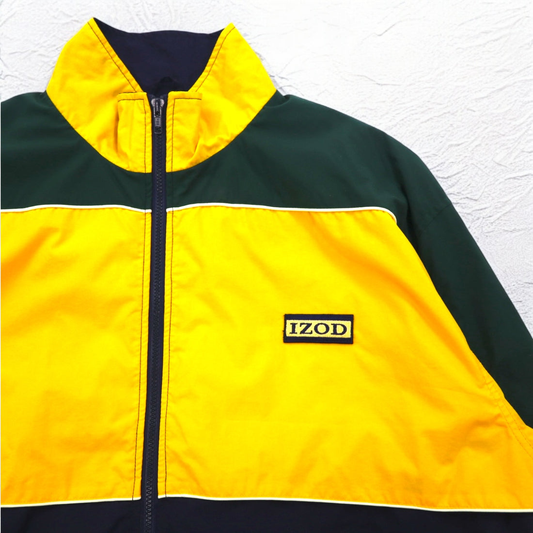 Vintage 90s Windbreaker IZOD 90s Color Block Nylon Jacket Jersey L Mesh Liner