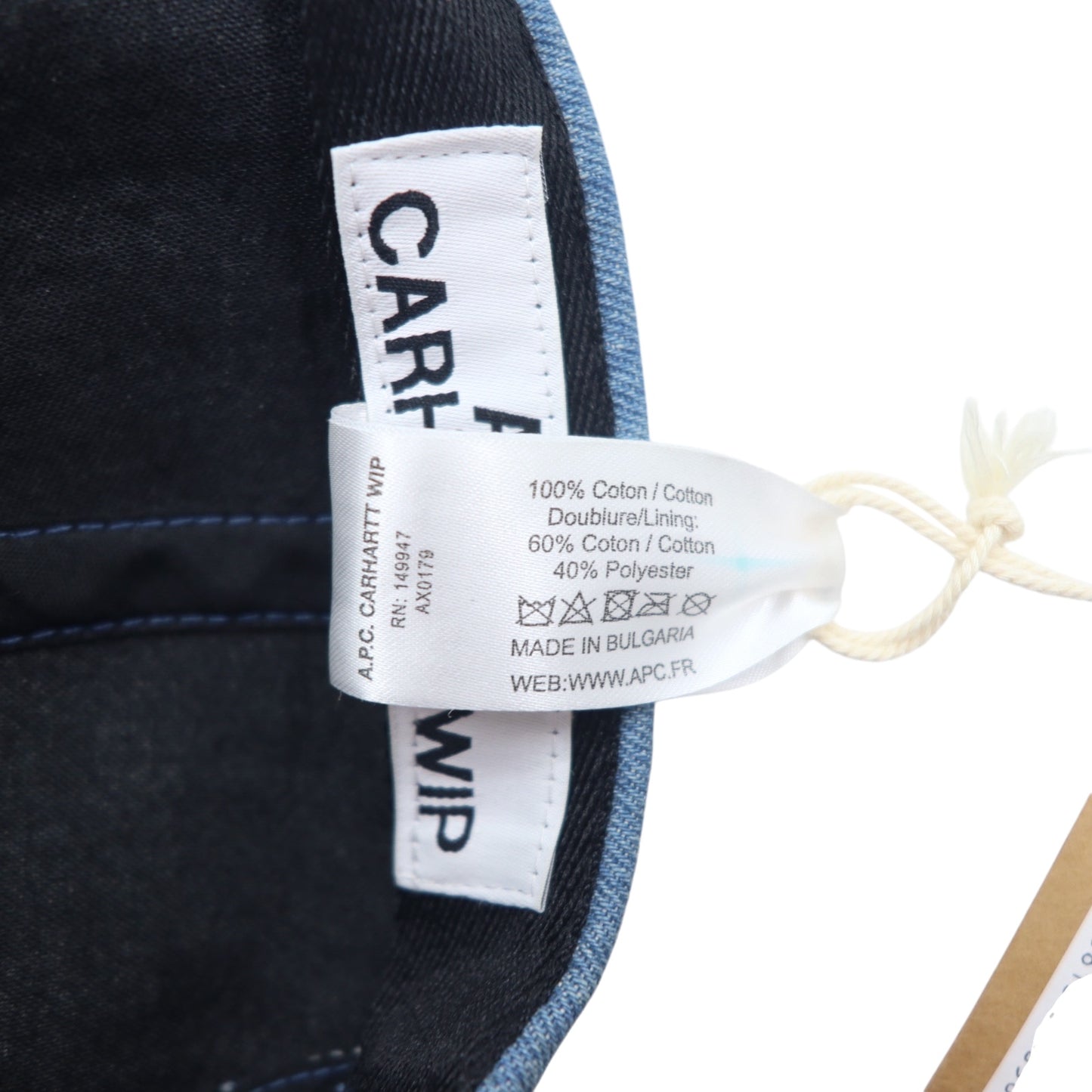 Carhartt WIP × A.P.C. ブルガリア製 デニム ベースボールキャップ 54 ブルー コットン CASQUETTE CAMERON INDIGO 未使用品