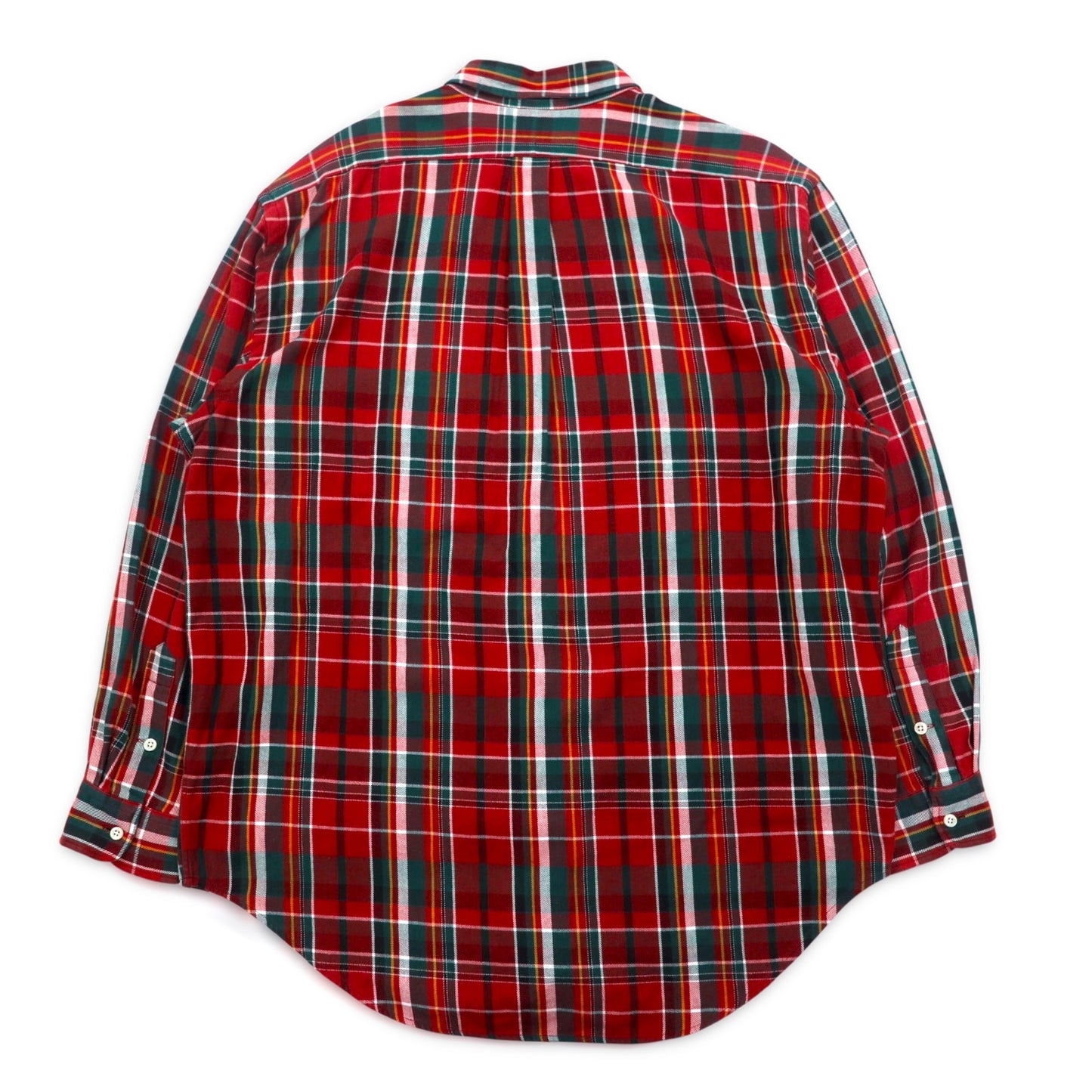 RALPH LAUREN 90s BLAIRE button-down flannel shirt L red check small pony embroidery