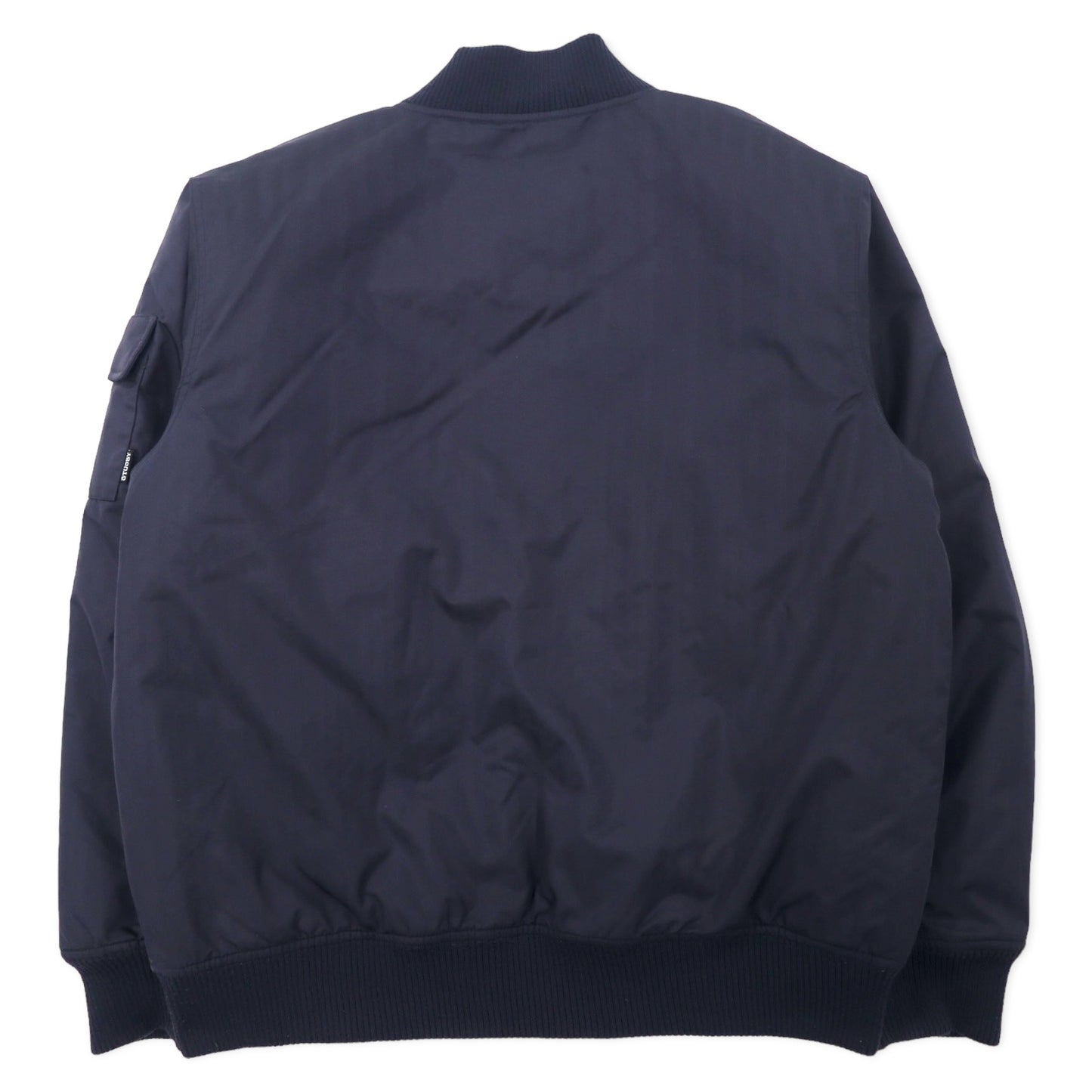 STUSSY GEAR 00s Flight Jacket Bomber Jacket L Black polyester ...