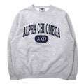 日本然リトテ-古着オンライン-Lee USA製 90年代 ULTRAWEIGHT カレッジ プリント スウェット L グレー コットン 裏起毛 ALPHA CHI OMEGA アーチロゴ-Lee USA Made 90's ULTRAWEIGHT College Print Sweatshirt L Gray Cotton brushed lining ALPHA CHI OMEGA Arch Logo