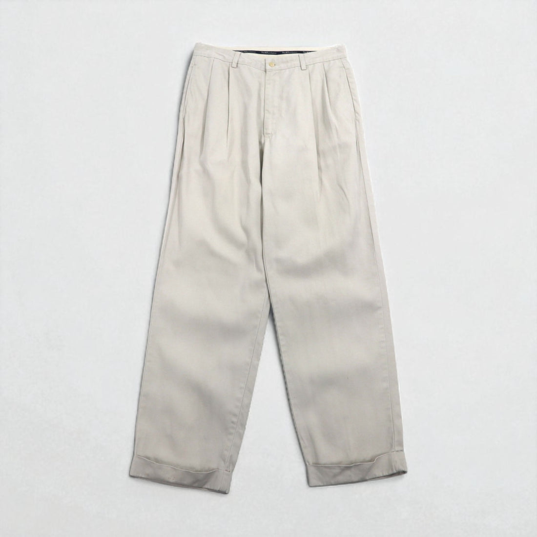 POLO RALPH LAUREN 90年代 ポロチノ 2タック ワイド チノパンツ M ベージュ コットン