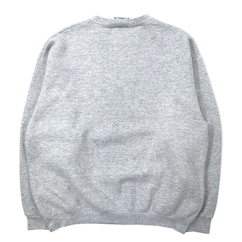 Lee USA Made 90s ULTRAWEIGHT College Print Sweatshirt L Grey Cotton Fleece Lining ALPHA CHI OMEGA Arch Logo