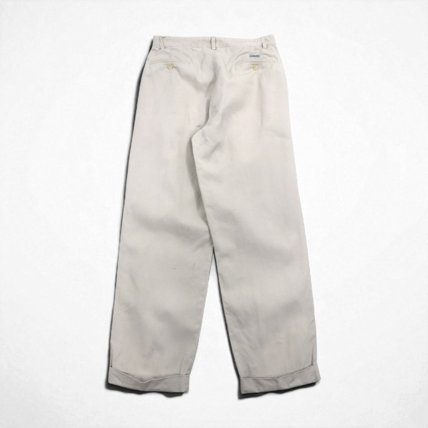 POLO RALPH LAUREN 90年代 ポロチノ 2タック ワイド チノパンツ M ベージュ コットン