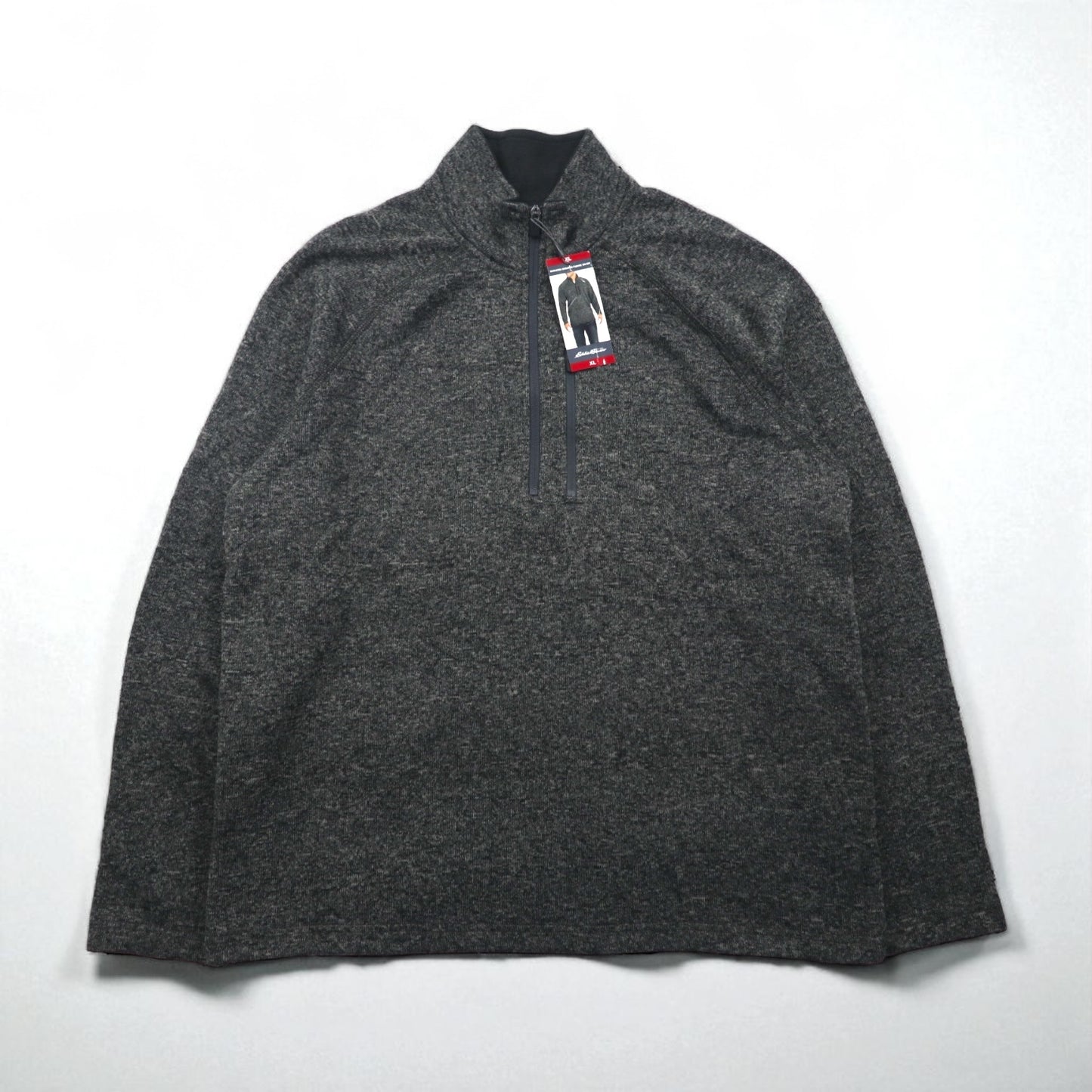 Eddie Bauer Radiator Sweater Fleece 1/4 Zip Half-Zip Fleece Jacket, Size XL, Gray, Unused