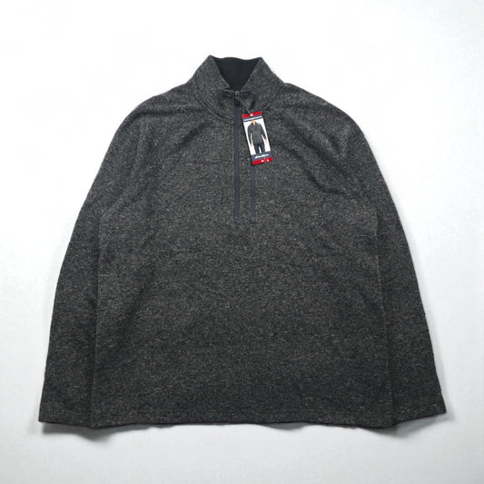 Eddie Bauer ハーフジップ フリースジャケット XL グレー RADIATOR SWEATER FLEECE 1/4 ZIP 未使用品
