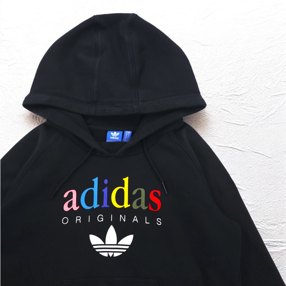 adidas originals Trefoil logo print hoodie XL black fleece lining AY6630
