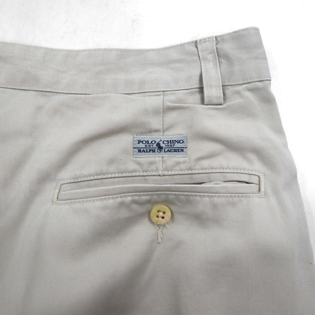 POLO RALPH LAUREN 90年代 ポロチノ 2タック ワイド チノパンツ M ベージュ コットン