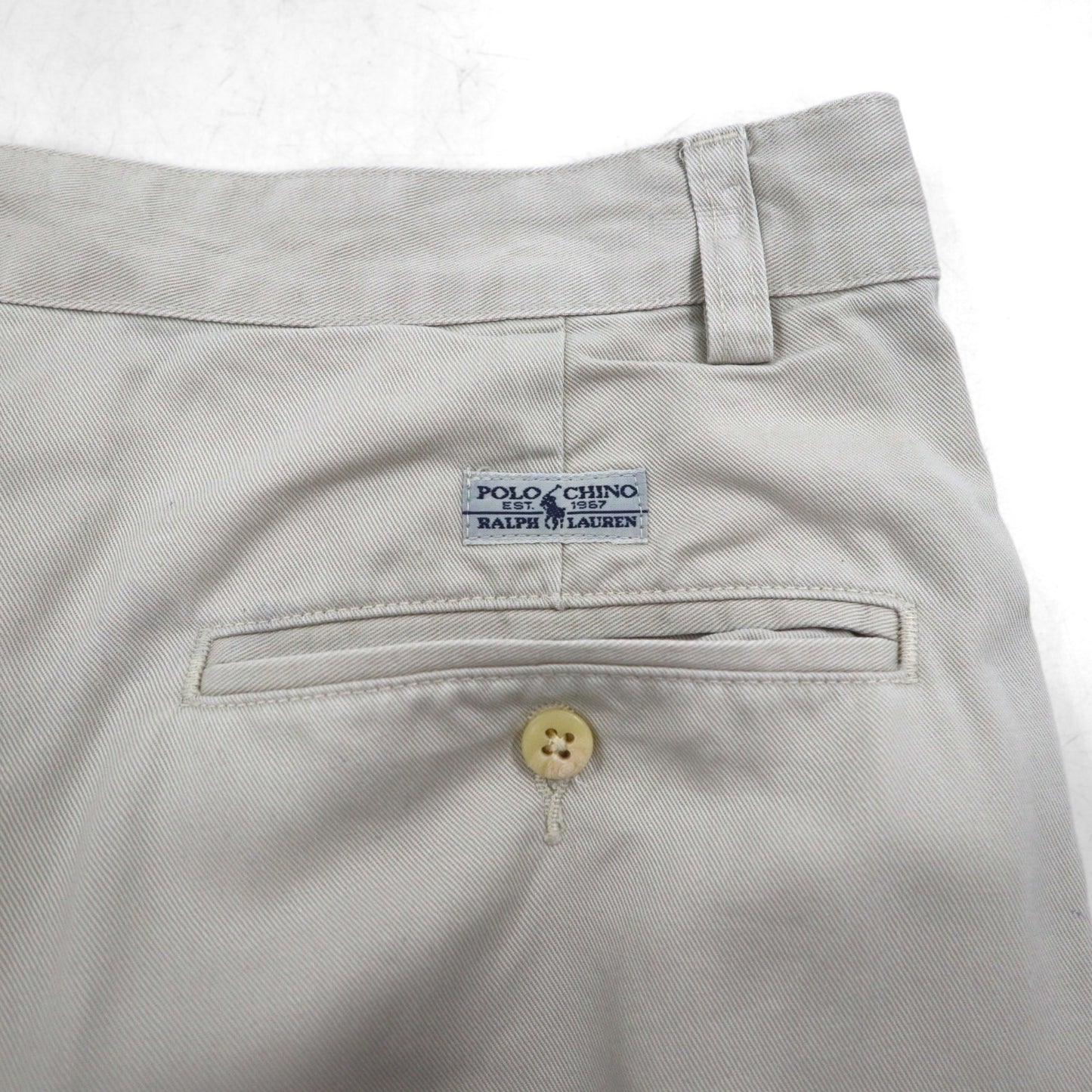POLO RALPH LAUREN 90年代 ポロチノ 2タック ワイド チノパンツ M ベージュ コットン