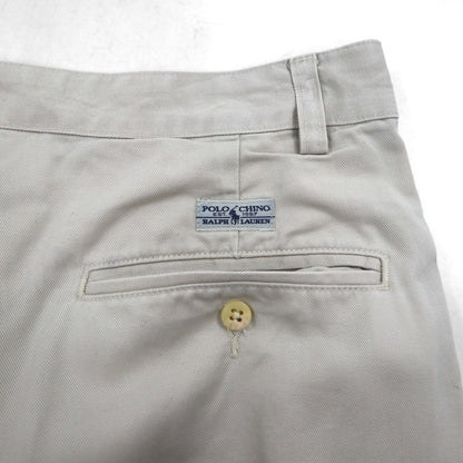 POLO RALPH LAUREN 90年代 ポロチノ 2タック ワイド チノパンツ M ベージュ コットン