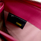 FENDI Round Zipper Long Wallet Khaki Pink PVC Zucca Pattern 8M0299 Made in Italy