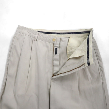 POLO RALPH LAUREN 90年代 ポロチノ 2タック ワイド チノパンツ M ベージュ コットン