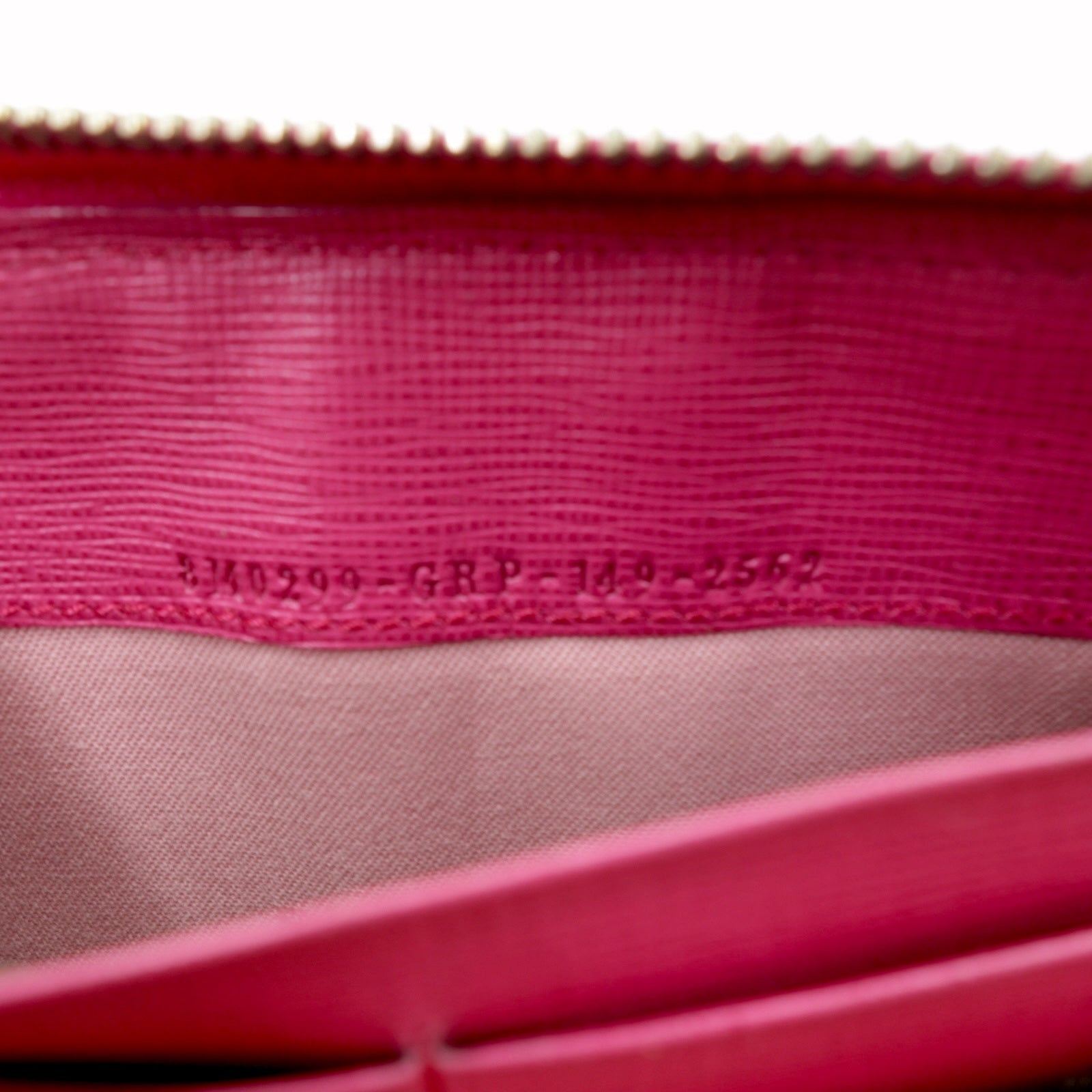 FENDI Round Zipper Long Wallet Khaki Pink PVC Zucca Pattern 8M0299 Made in Italy