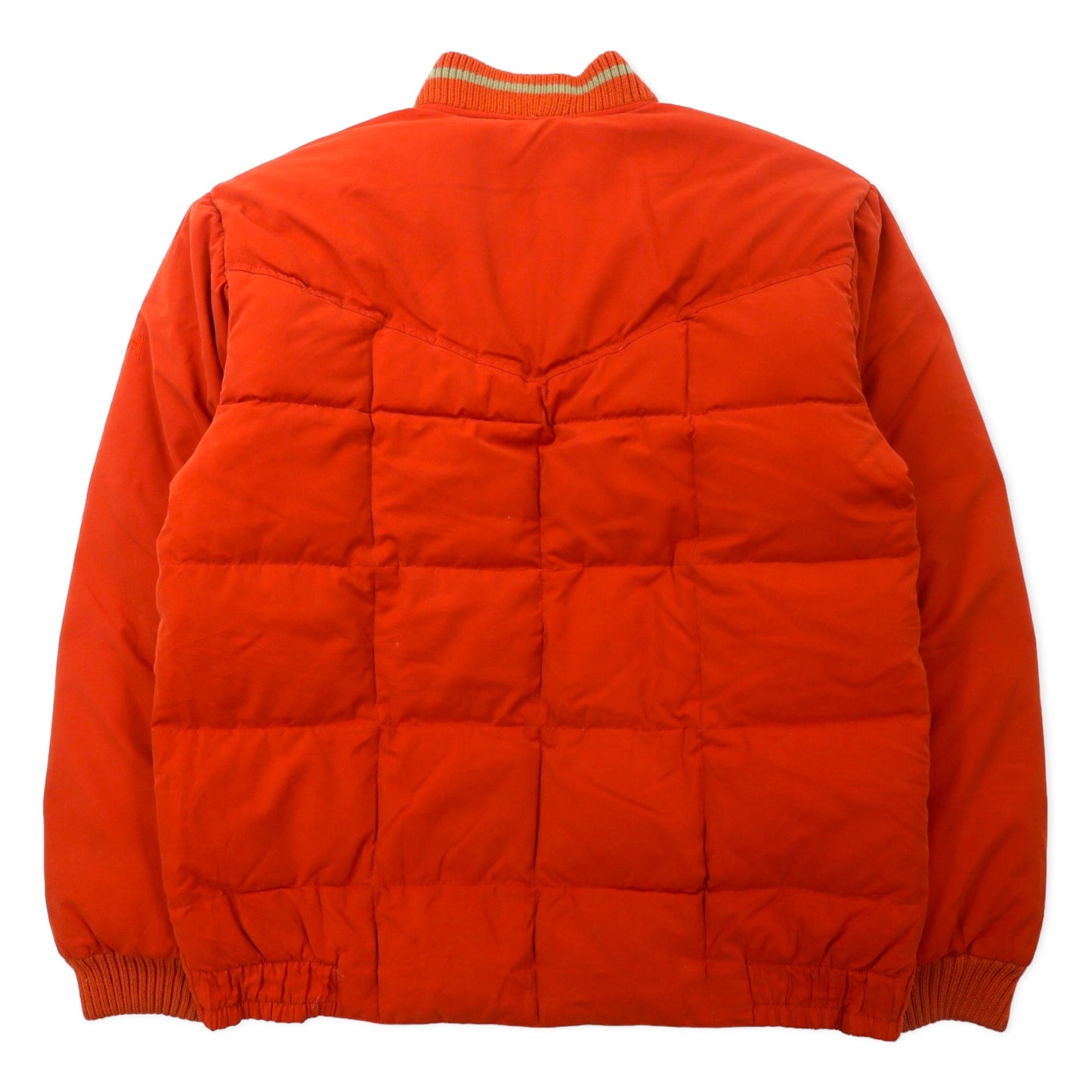 stussy OUTDOORS 90年代 ダウンジャケット M オレンジ ナイロン ワンポイントロゴ刺繍 ビッグサイズ
