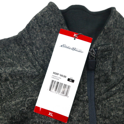 Eddie Bauer Radiator Sweater Fleece 1/4 Zip Half-Zip Fleece Jacket, Size XL, Gray, Unused