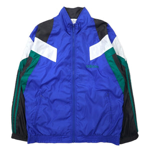 adidas 90年代 ナイロンジャケット トラックジャケット F180 ブルー トレフォイルロゴ 銀タグ ビッグサイズ
