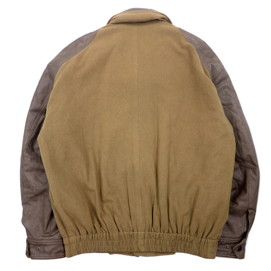 LANCEL Old Different Material Flight Jacket Bomber Jacket Blouson M Brown Polyester Retractable Hood Made in Japan