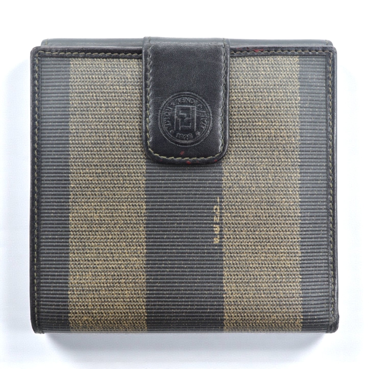 FENDI コンパクトウォレット 2つ折り財布 ペカン柄 レザー PVC オールド 2251-01695-078 イタリア製