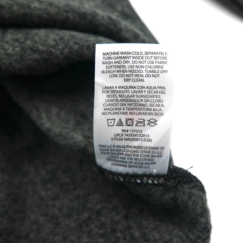 Eddie Bauer Radiator Sweater Fleece 1/4 Zip Half-Zip Fleece Jacket, Size XL, Gray, Unused