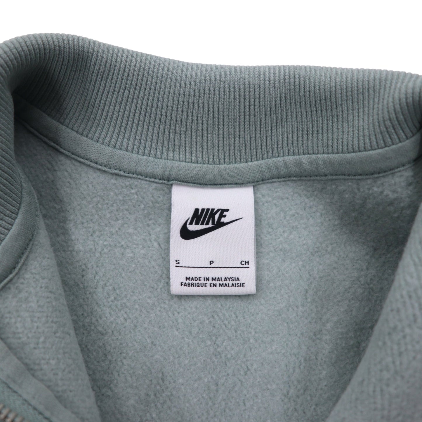 NIKE ショート丈 クロップド ハーフジップスウェット S グレー コットン 刺繍 Sportswear Phoenix fleece heritage oversized FJ1819-013